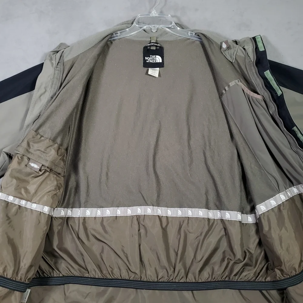 VTG The North Face HyVent Jacket Mens‎ XL Gray Black Colorblock Waterproof  Y2K